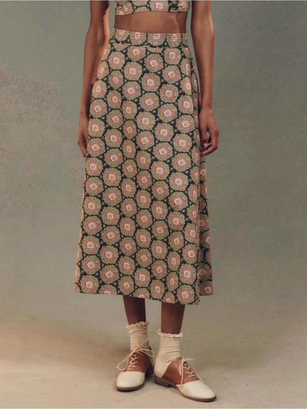 THE GREAT. Windsor Skirt Heirloom Paisley Size 3 Large
